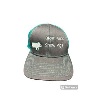 Outdoor Cap Platinum Series Adjustable Mesh Cap Hat Grey Teal Show Pigs